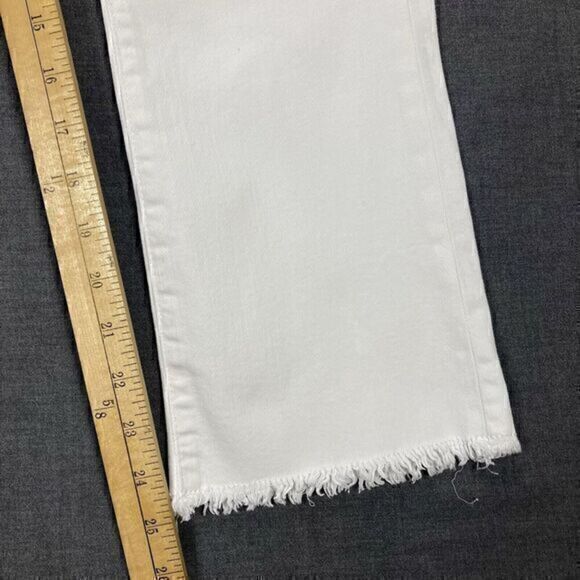 Anthropologie Pilcro Jeans Womens Size 32 White Frayed Hem Stretch Straight Leg - Picture 14 of 15